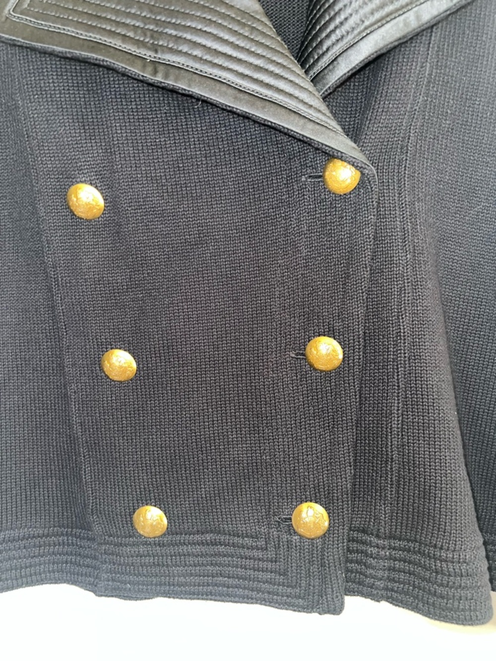 Lauren Ralph Lauren Black Military Knit Jacket Gold‎ Crest Buttons Small - Picture 9 of 15